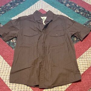 Men's Casual Brown Button Down Shirt
